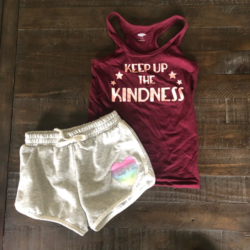 Bundle Old Navy Tank Top and BTween cotton Shorts (Sz. 7 Girls)